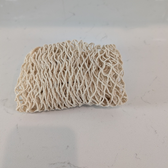 Beige Cream Mesh Tote Bag Nautical Rope - Picture 9 of 9